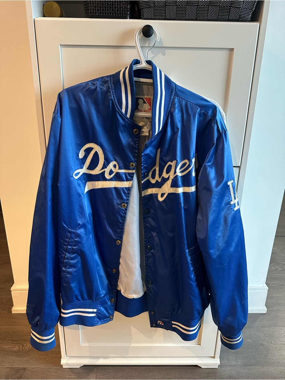 Dodgers Satin Bomber Jacket - Blue